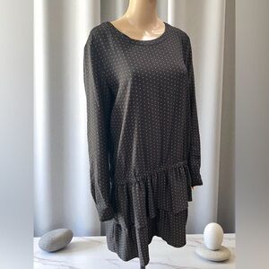 Scotch & soda Fantastique oversized black stars tunic mini dress- L